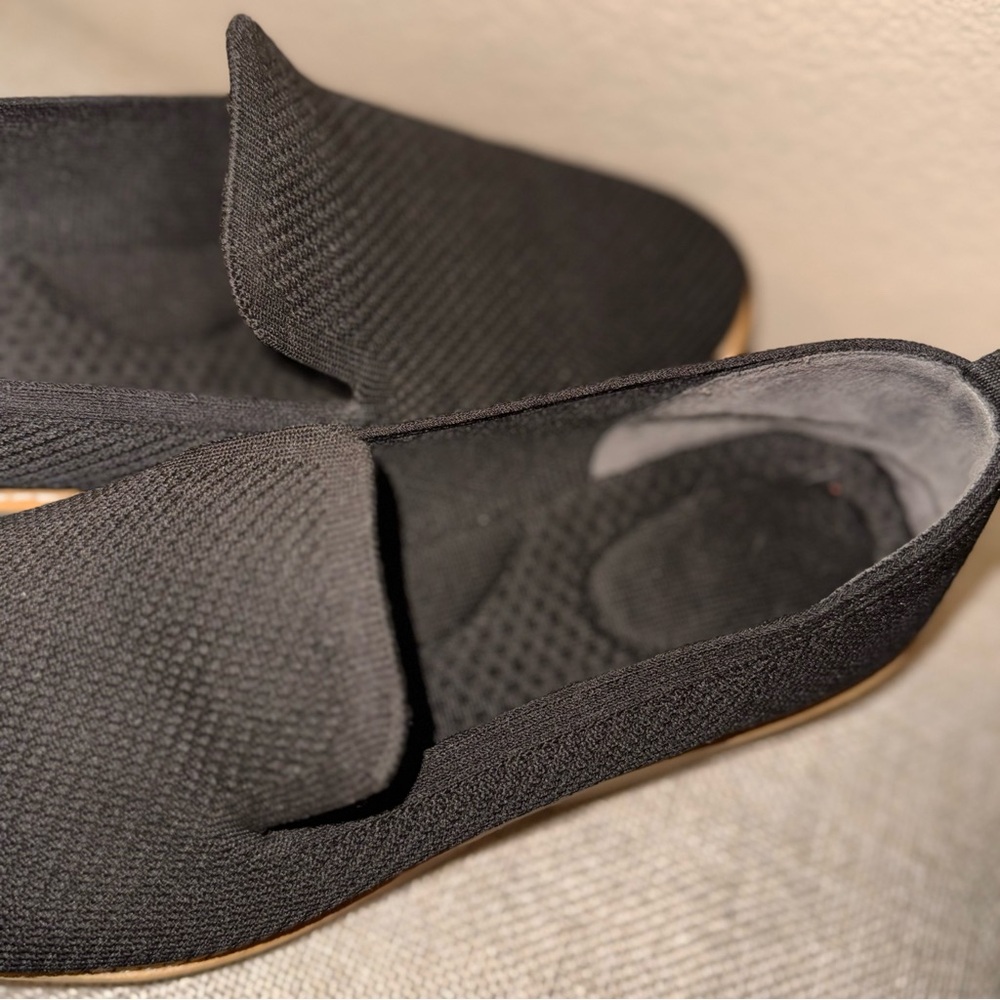 Black Slip-On Loafers with Tan Sole - Picture 5 of 5